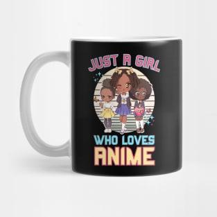 Just A Girl Who Loves Anime Kawaii Vaporwave Melanin Girls Mug